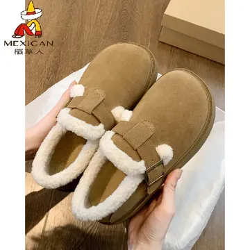 你有这样的秋冬厚底豆豆鞋进入拆那！双脚暖到不想脱！