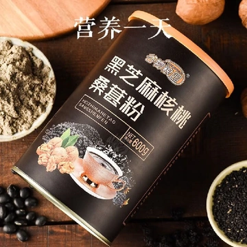 这罐谷物粮园黑芝麻核桃桑葚粉有亿点猛！